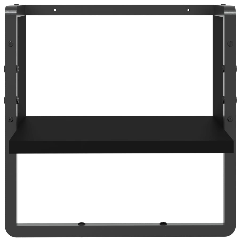 Étagère murale avec barre noir 30x25x30 cm