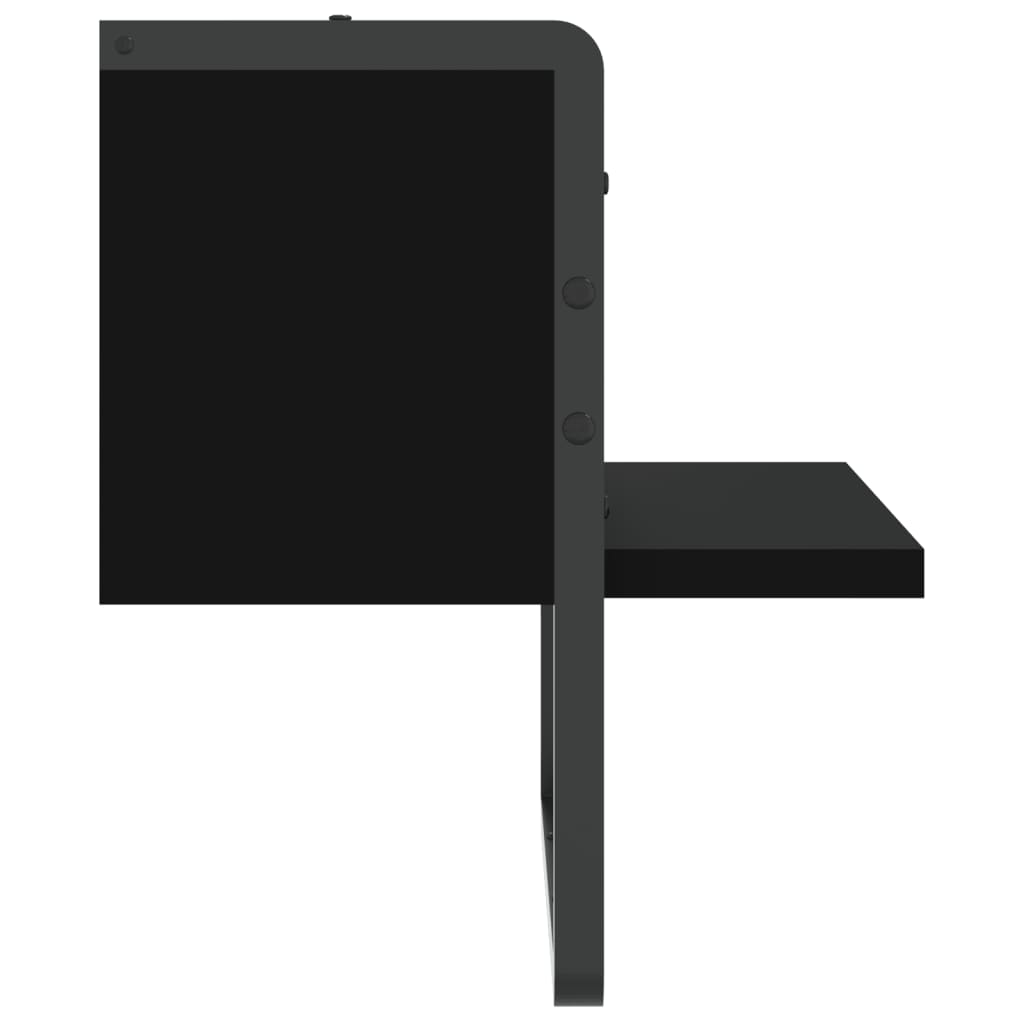 Étagère murale avec barre noir 30x25x30 cm