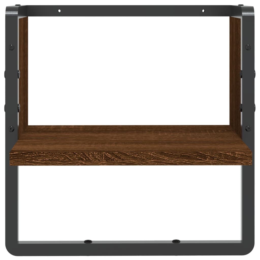 Étagère murale avec barre chêne marron 30x25x30 cm