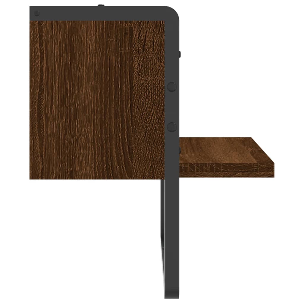 Étagère murale avec barre chêne marron 30x25x30 cm
