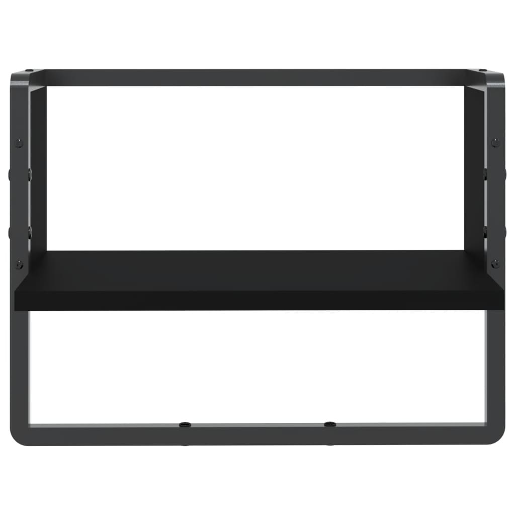Étagère murale avec barre noir 40x25x30 cm