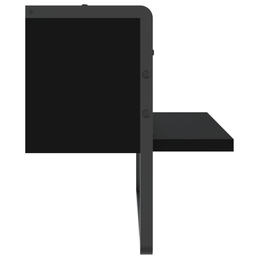 Étagère murale avec barre noir 40x25x30 cm