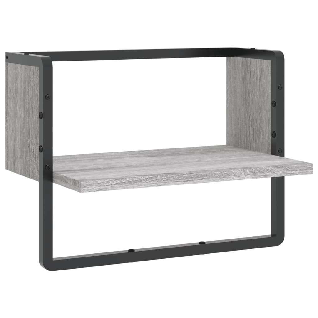 Étagère murale avec barre sonoma gris 40x25x30 cm