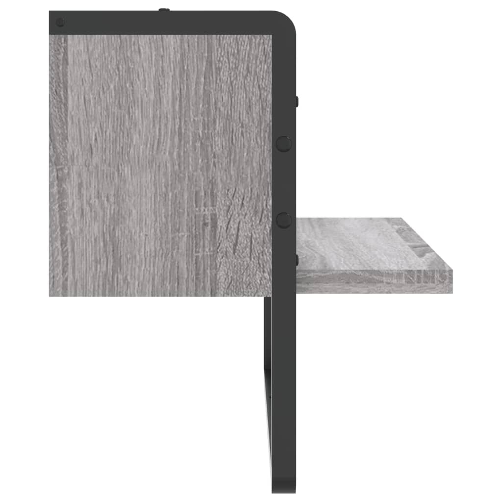 Étagère murale avec barre sonoma gris 40x25x30 cm