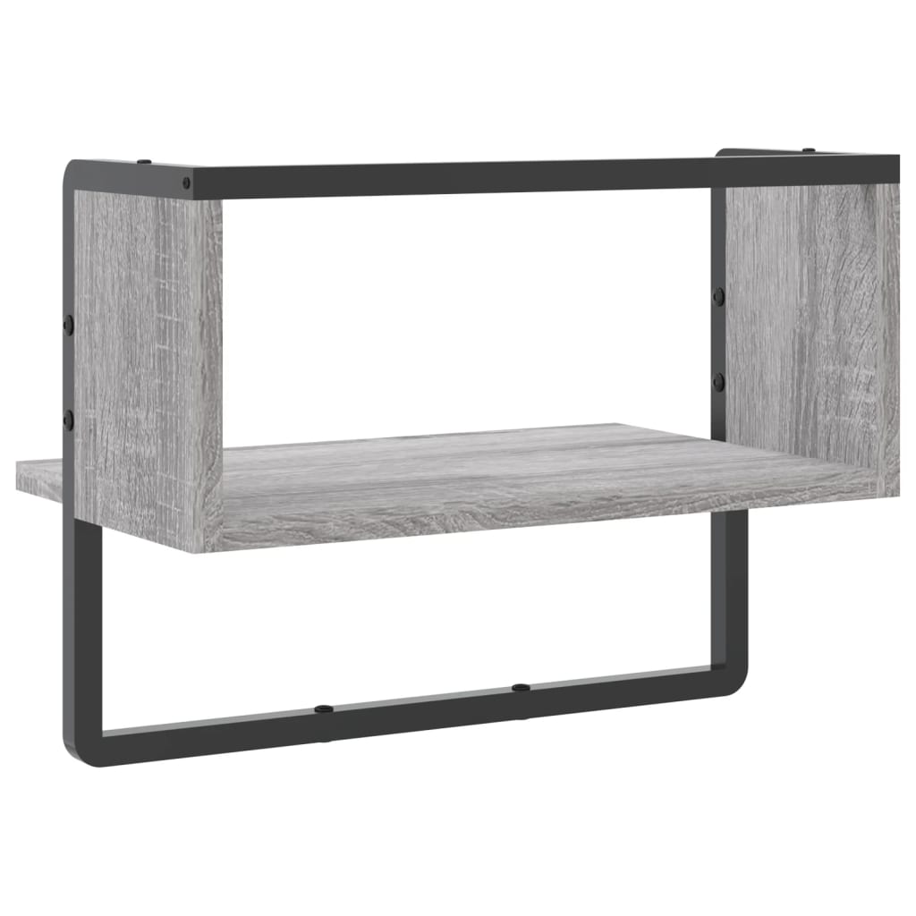 Étagère murale avec barre sonoma gris 40x25x30 cm