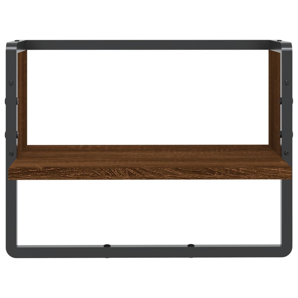 Étagère murale avec barre chêne marron 40x25x30 cm