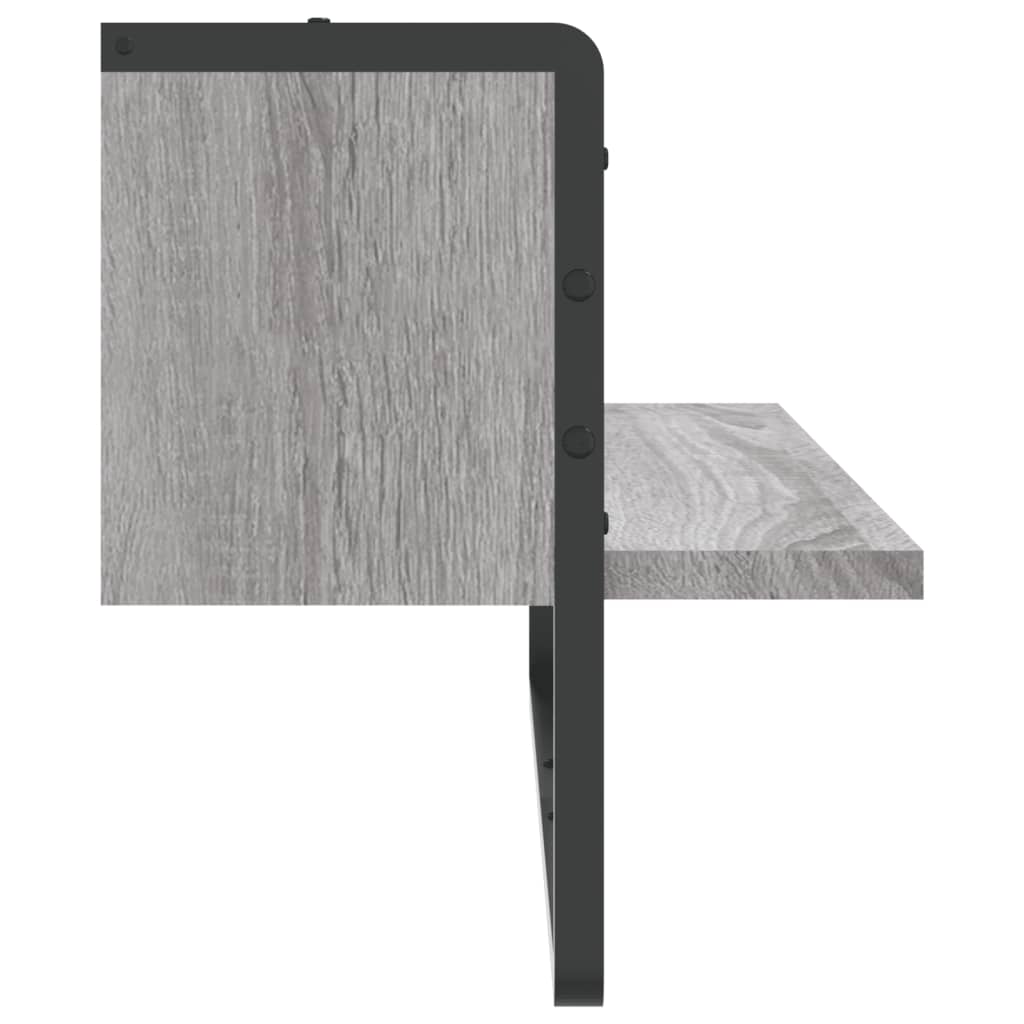 Étagère murale avec barre sonoma gris 65x25x30 cm