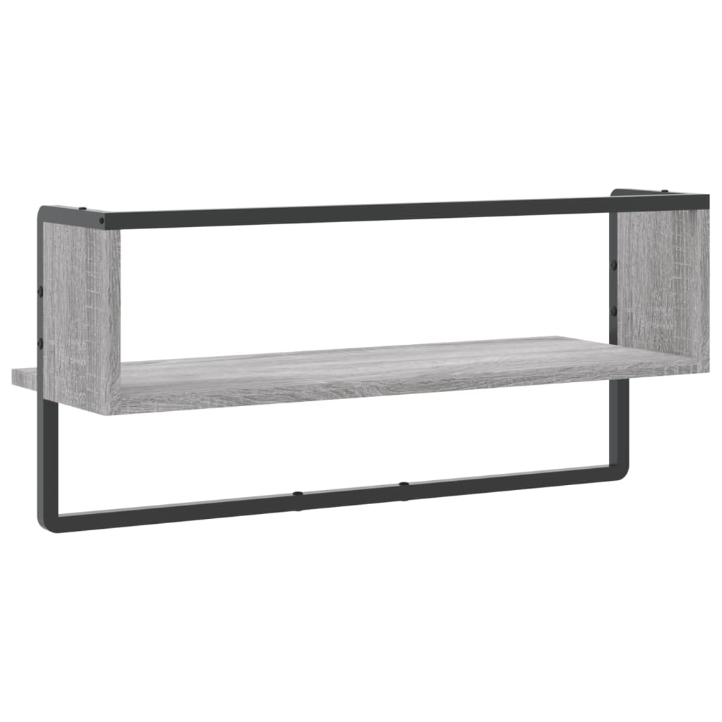 Étagère murale avec barre sonoma gris 65x25x30 cm