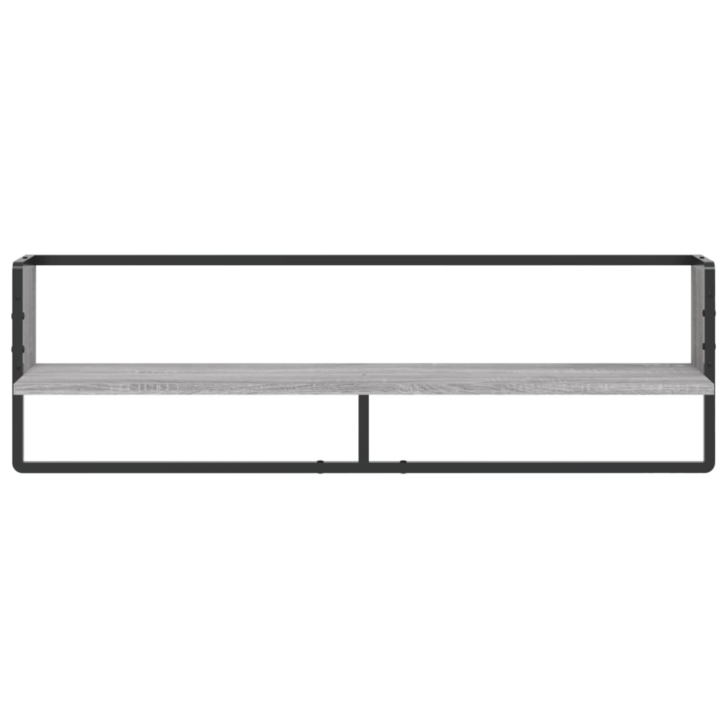 Étagère murale avec barre sonoma gris 100x25x30 cm