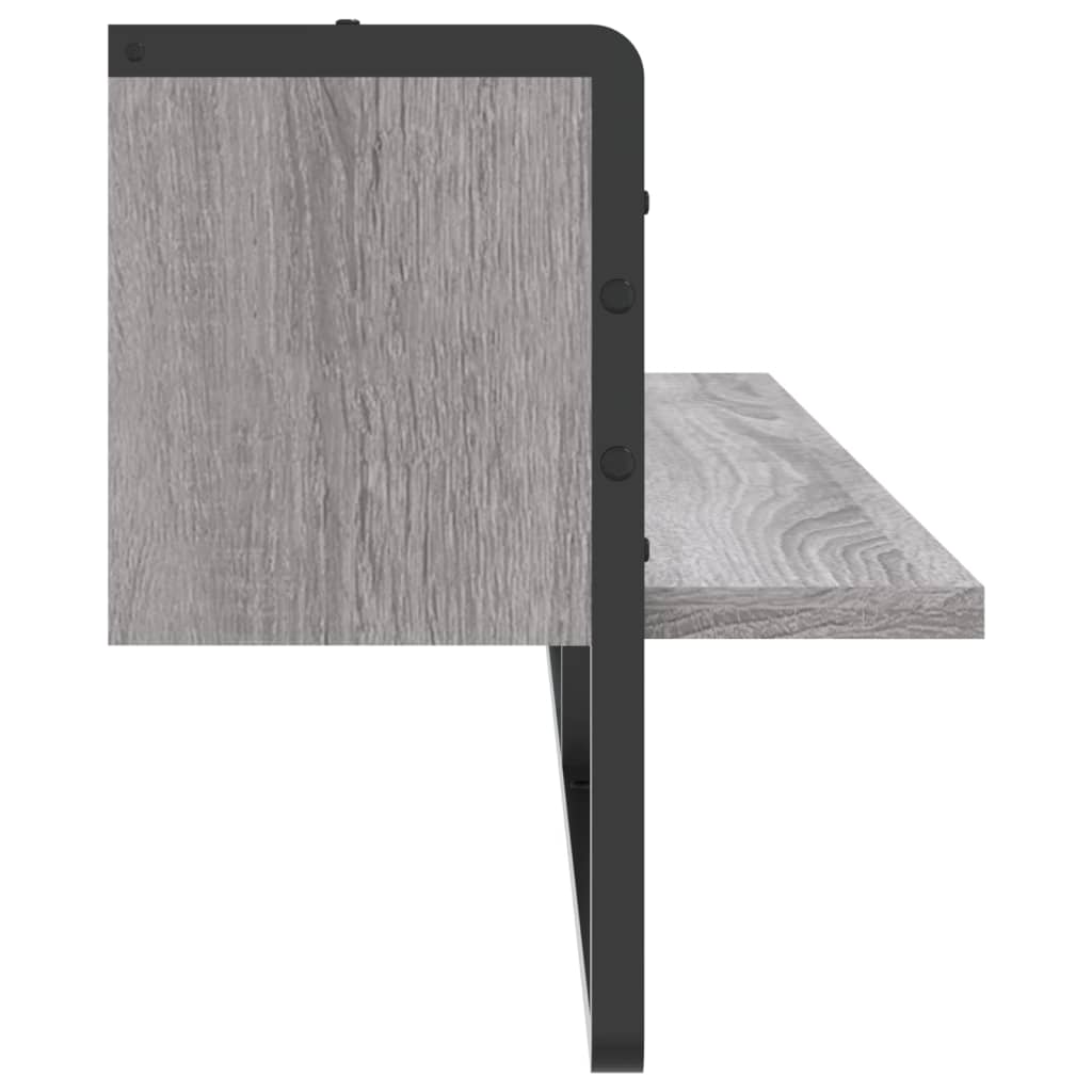 Étagère murale avec barre sonoma gris 100x25x30 cm