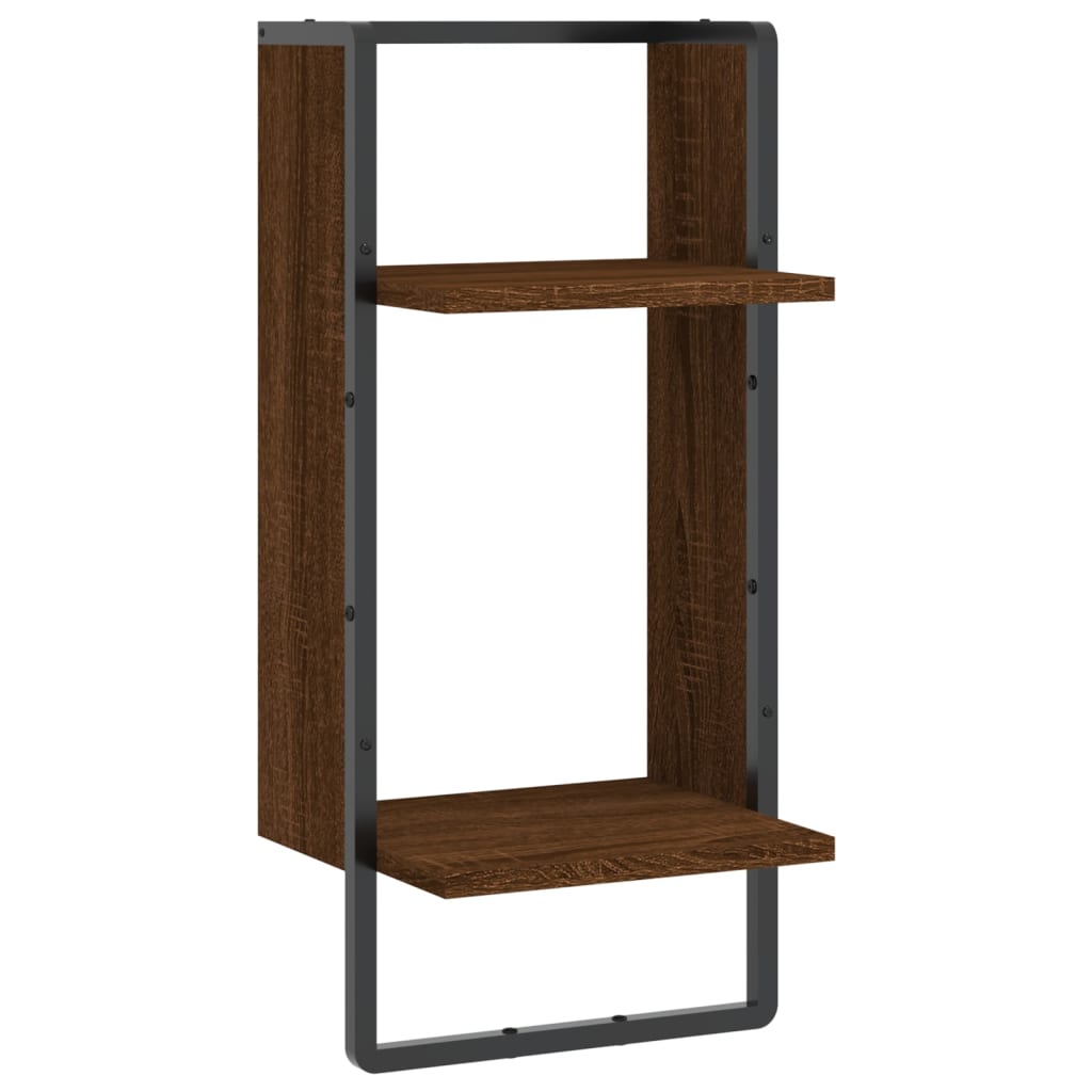 Étagère murale avec barre chêne marron 30x25x65 cm