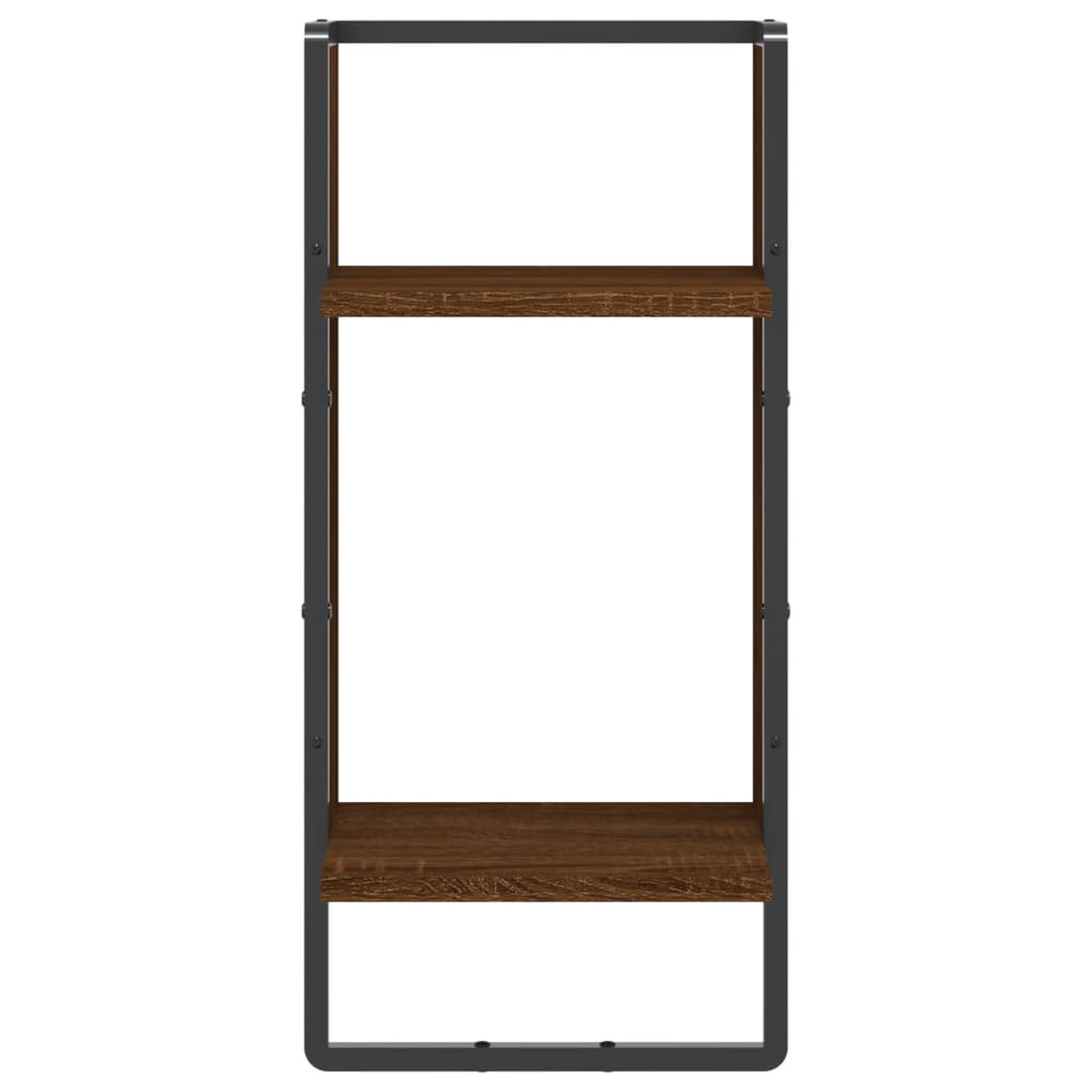 Étagère murale avec barre chêne marron 30x25x65 cm