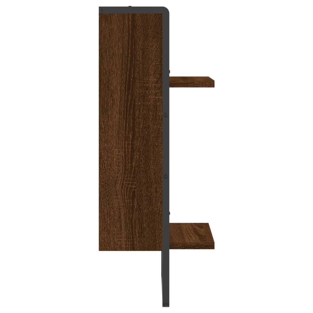 Étagère murale avec barre chêne marron 30x25x65 cm