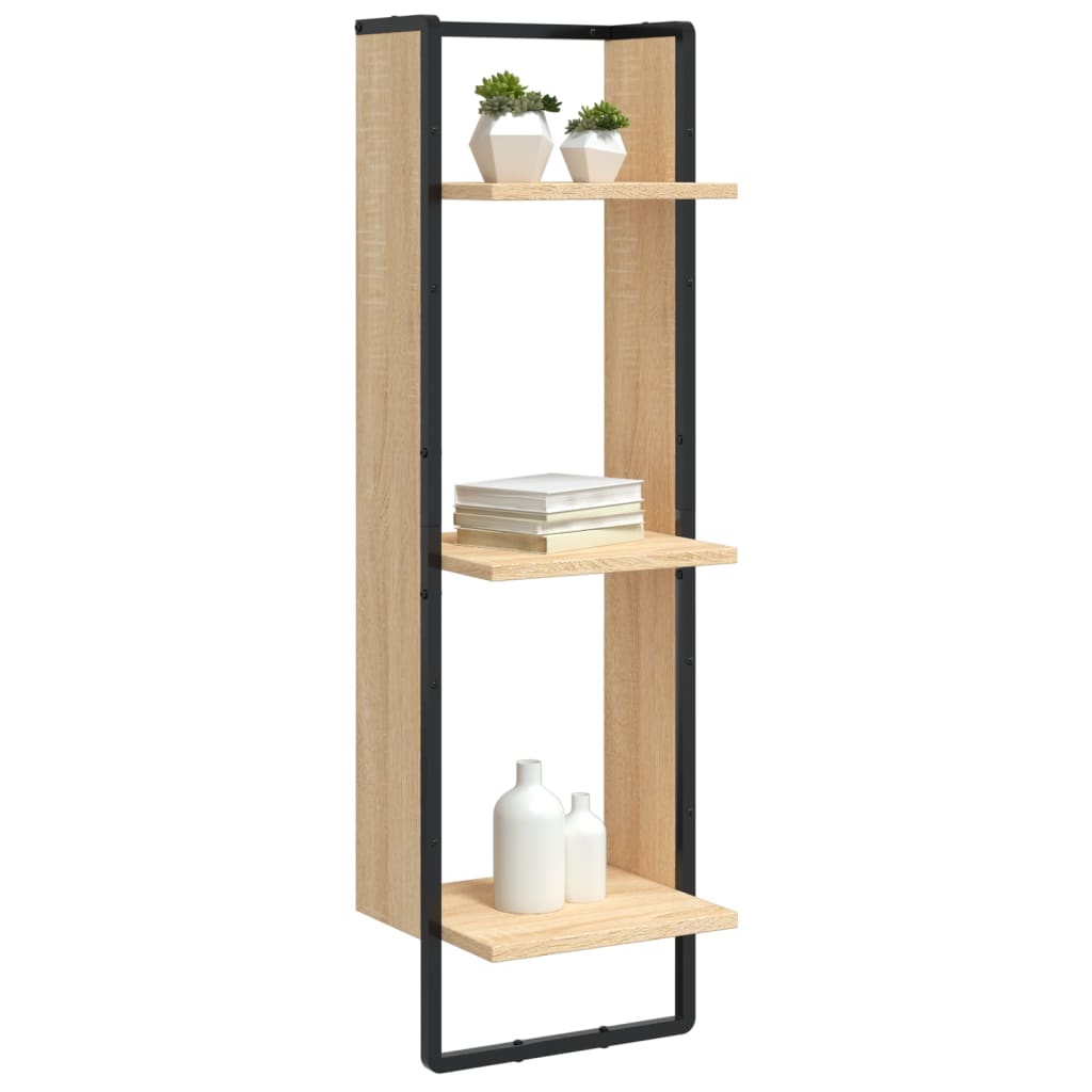 Étagère murale 3 niveaux chêne sonoma 30x25x100 cm