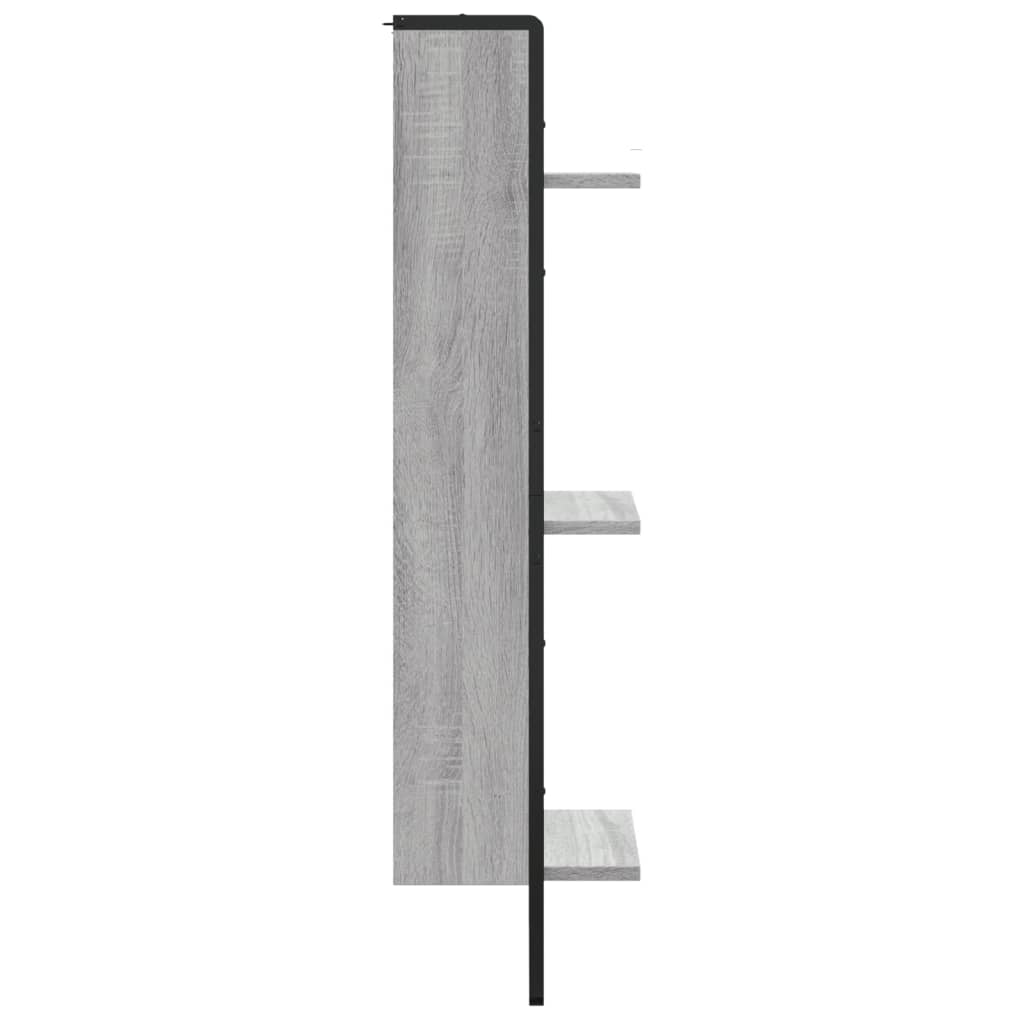 Étagère murale 3 niveaux sonoma gris 30x25x100 cm