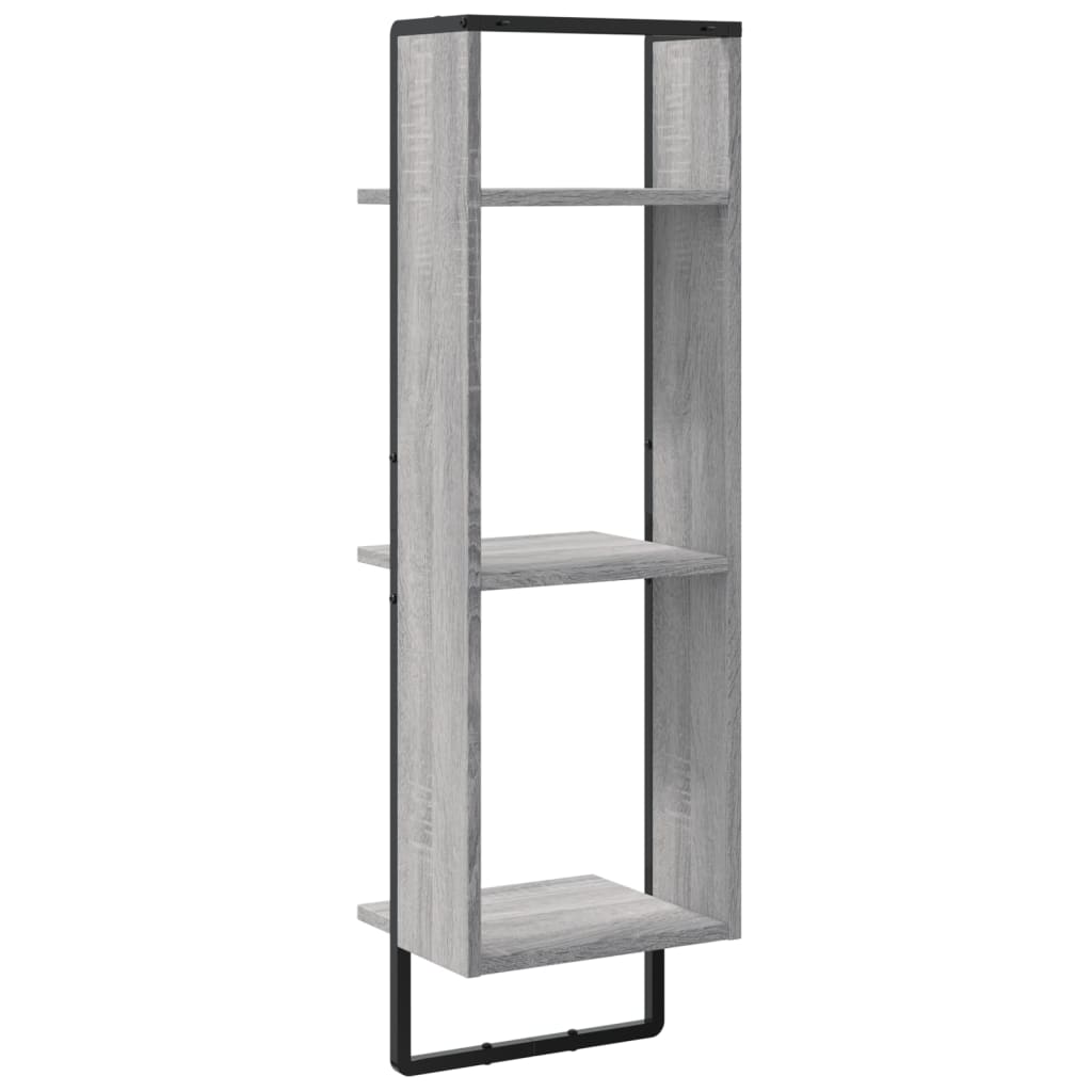 Étagère murale 3 niveaux sonoma gris 30x25x100 cm