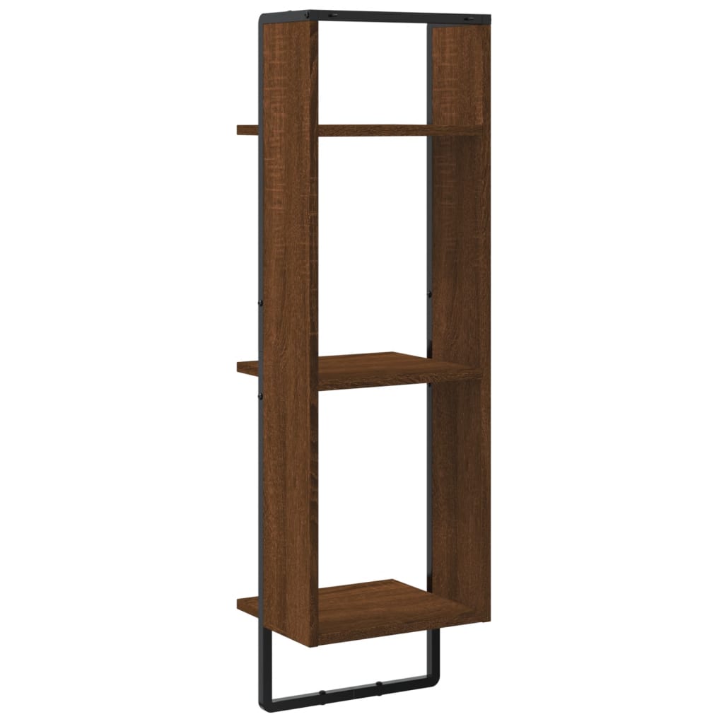 Étagère murale 3 niveaux chêne marron 30x25x100 cm