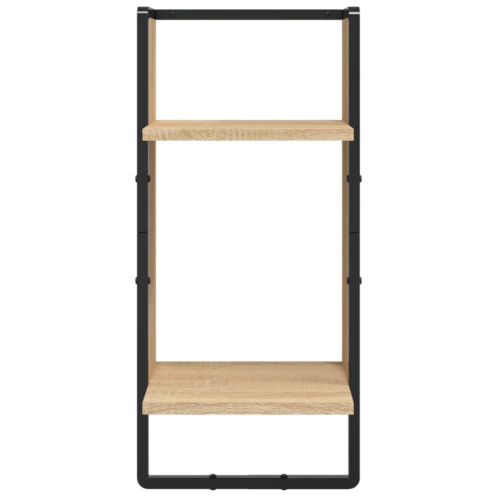 Ensemble d'étagères murales avec barres 4 pcs chêne sonoma