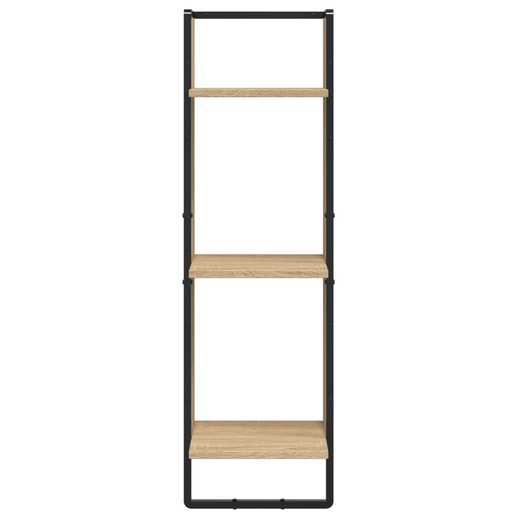 Ensemble d'étagères murales avec barres 6 pcs chêne sonoma