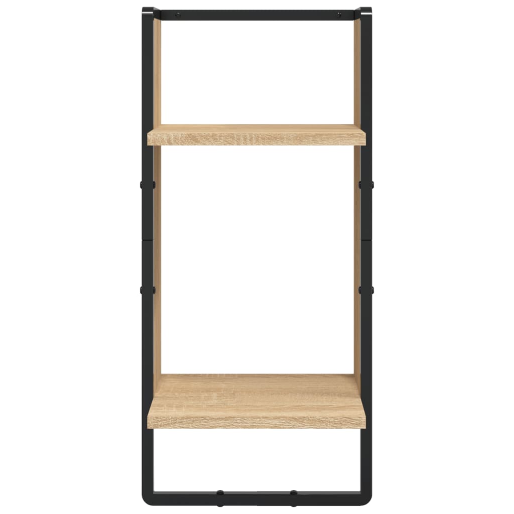 Ensemble d'étagères murales avec barres 6 pcs chêne sonoma