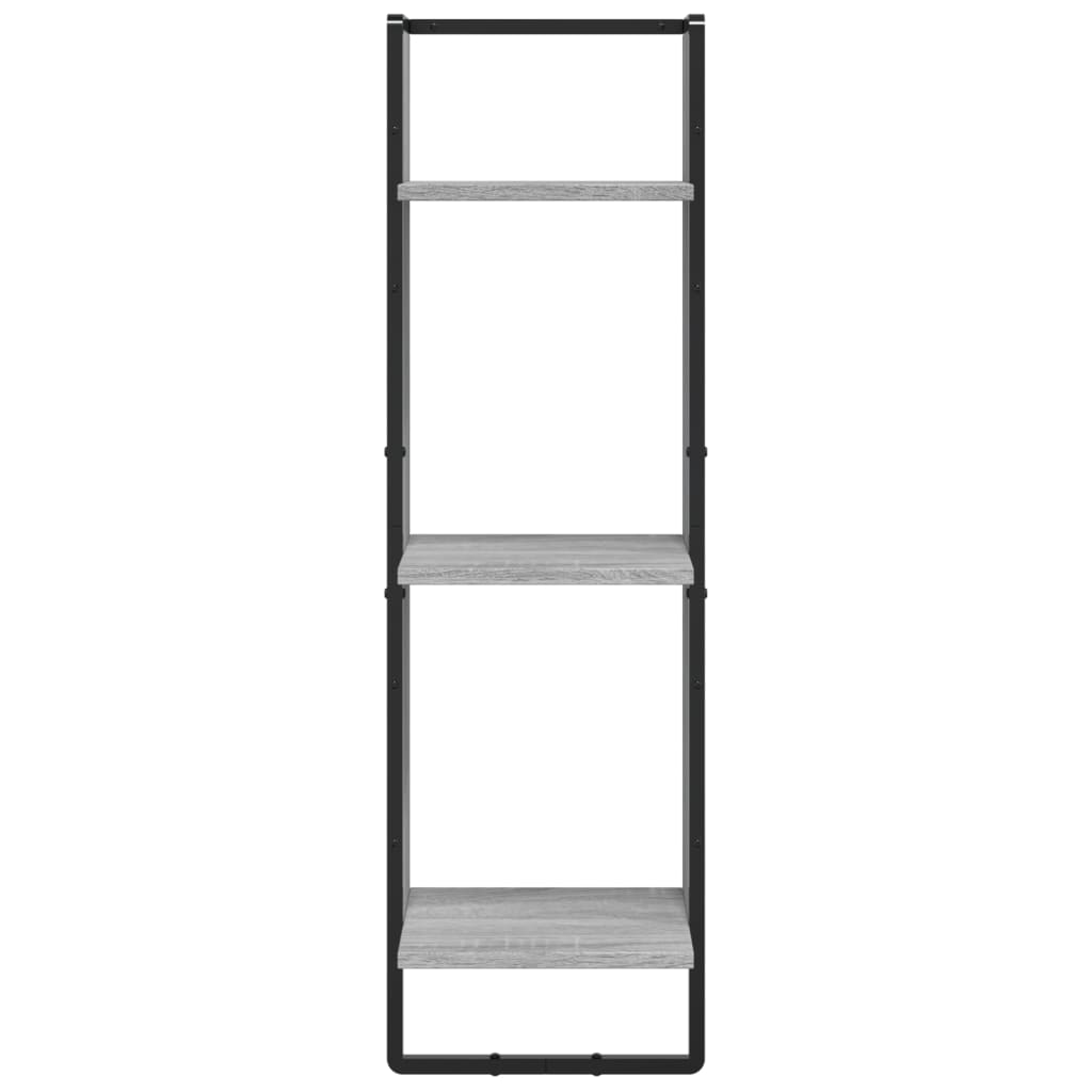 Ensemble d'étagères murales avec barres 6 pcs sonoma gris