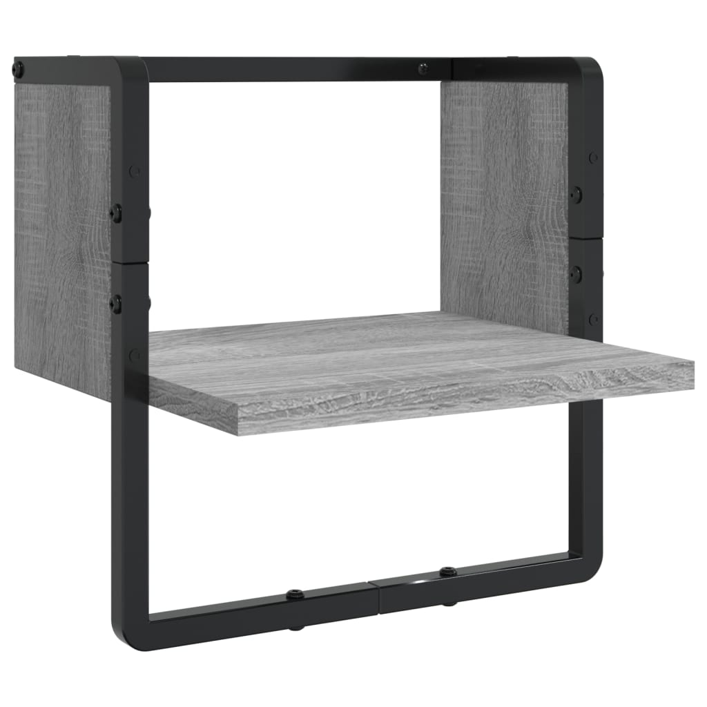 Ensemble d'étagères murales avec barres 6 pcs sonoma gris