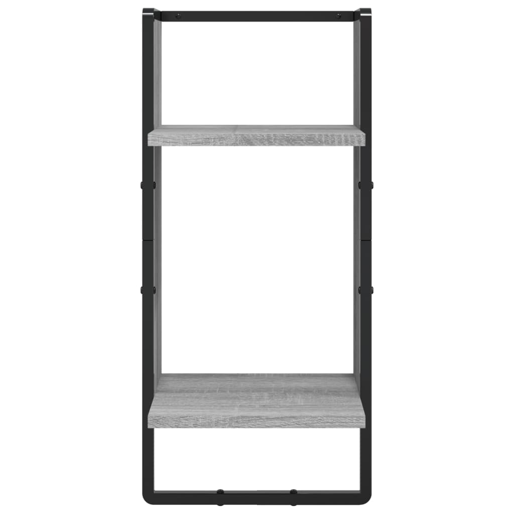 Ensemble d'étagères murales avec barres 6 pcs sonoma gris