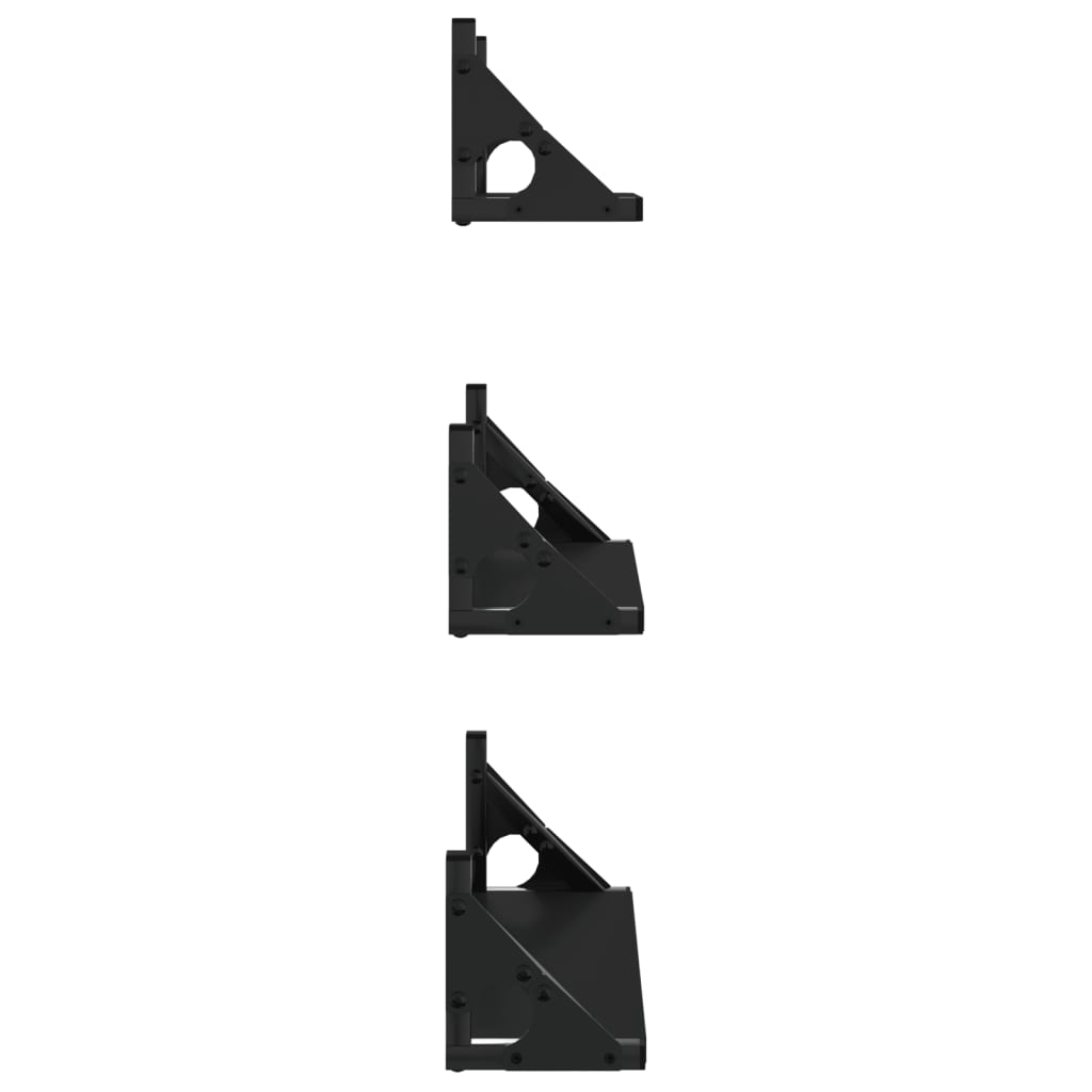Ensemble d'étagères murales 3 pcs noir bois d'ingénierie