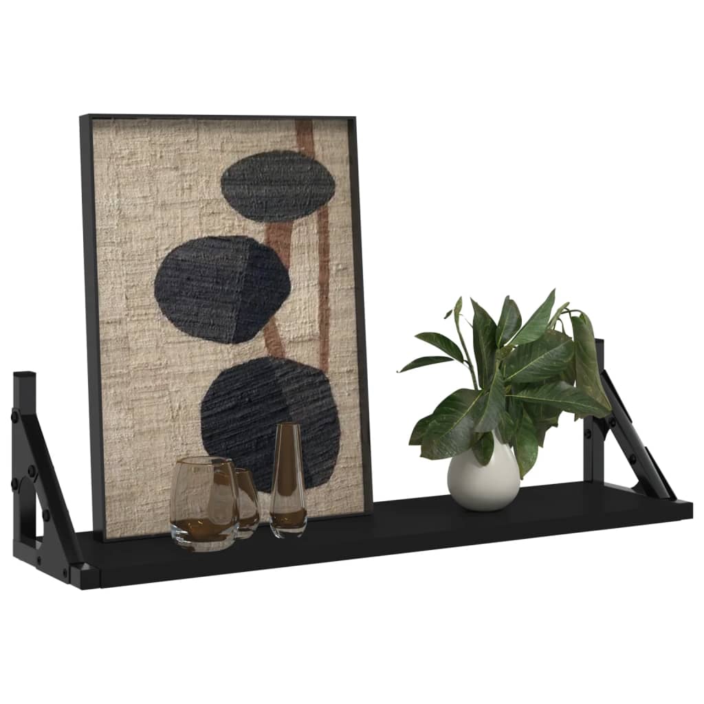 Étagères murales 2 pcs noir 60x15x15,5 cm