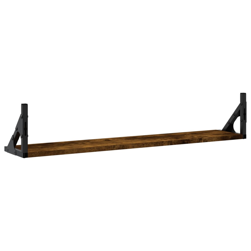 Étagères murales 2pcs chêne fumé 80x15x15,5cm bois d'ingénierie