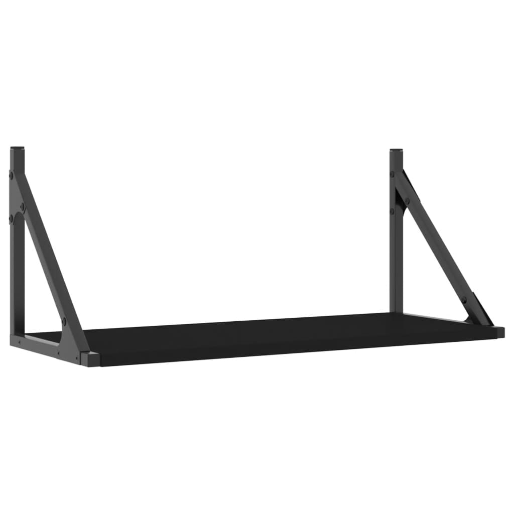 Étagères murales 2 pcs noir 60x25x25,5 cm bois d'ingénierie