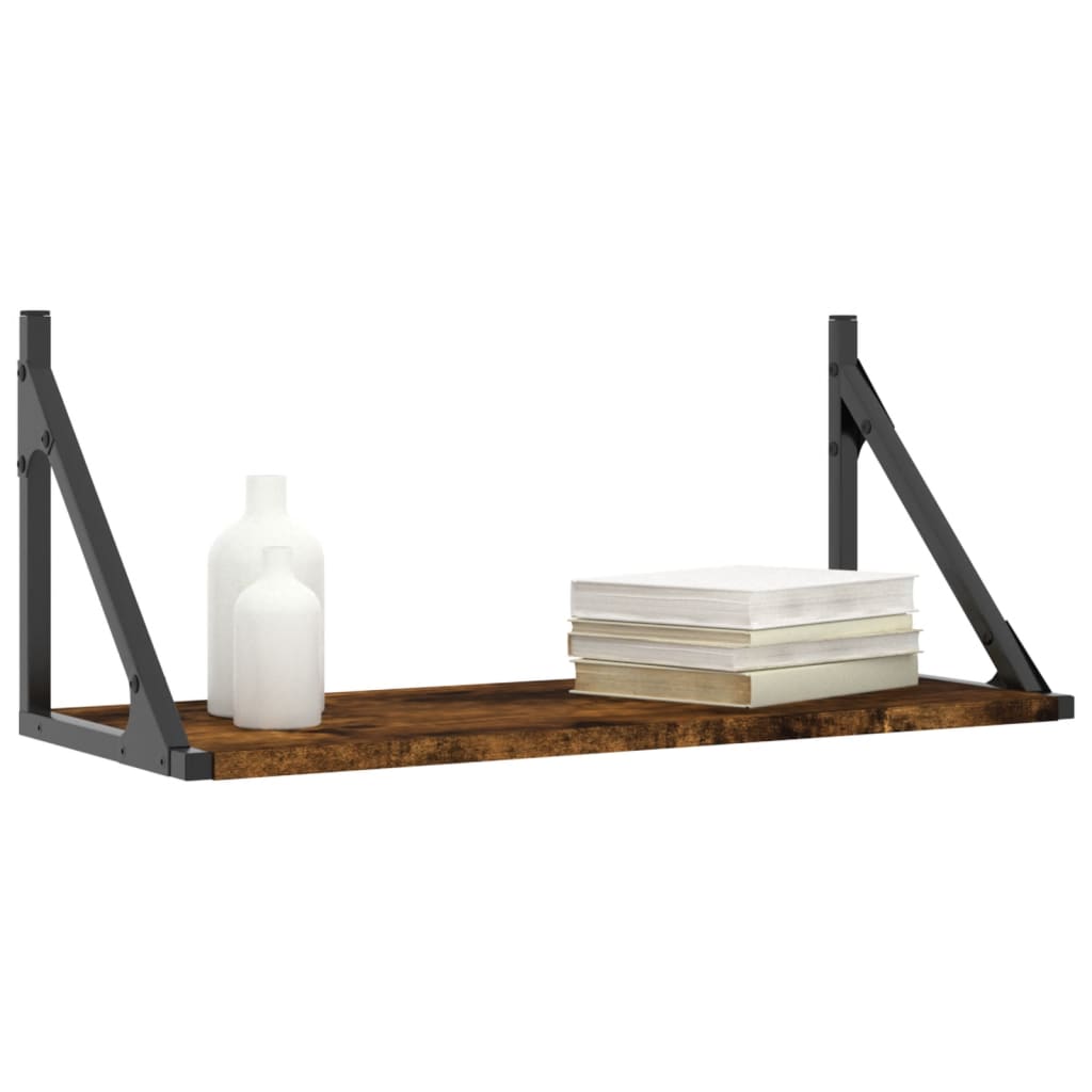 Étagères murales 2pcs chêne fumé 60x25x25,5cm bois d'ingénierie