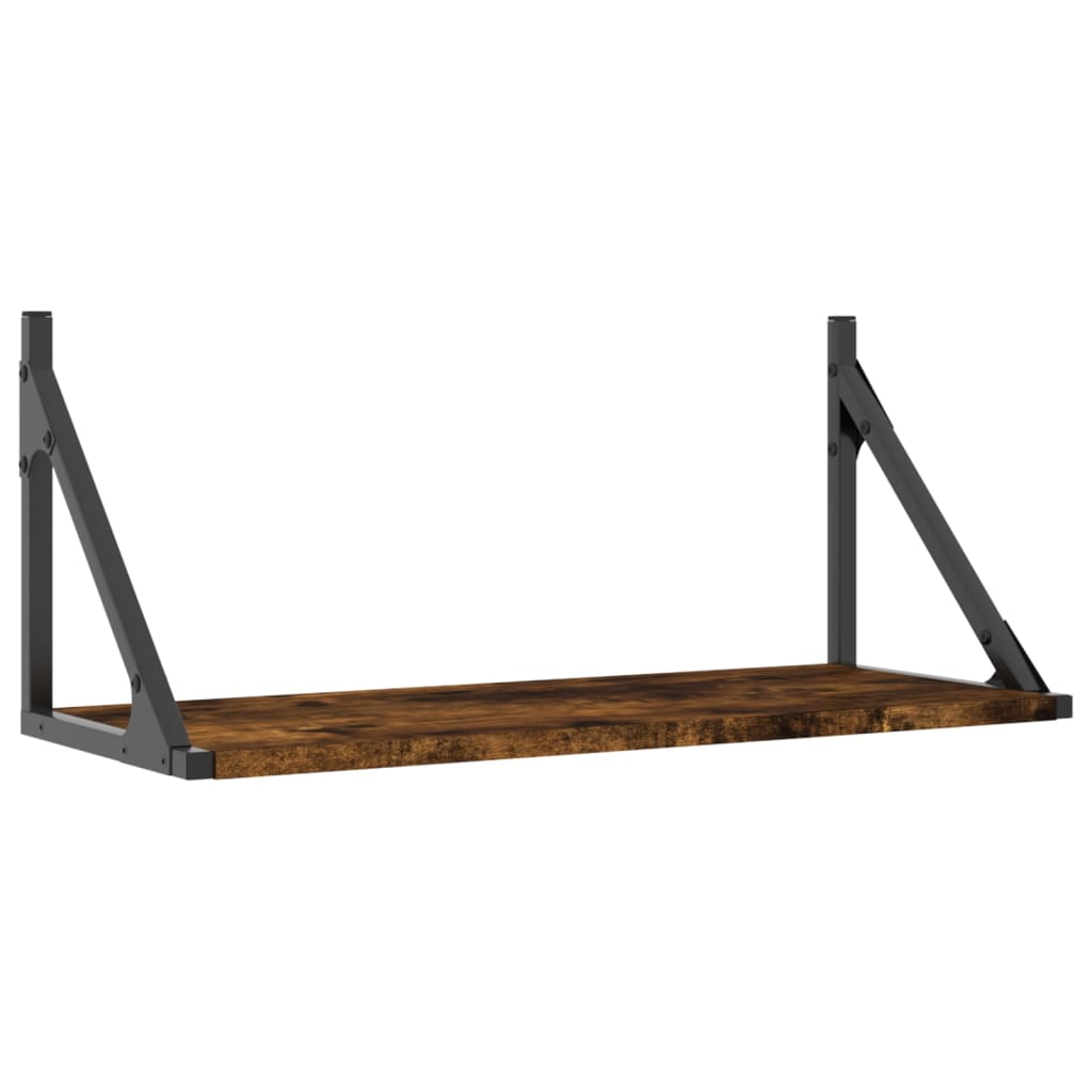 Étagères murales 2pcs chêne fumé 60x25x25,5cm bois d'ingénierie