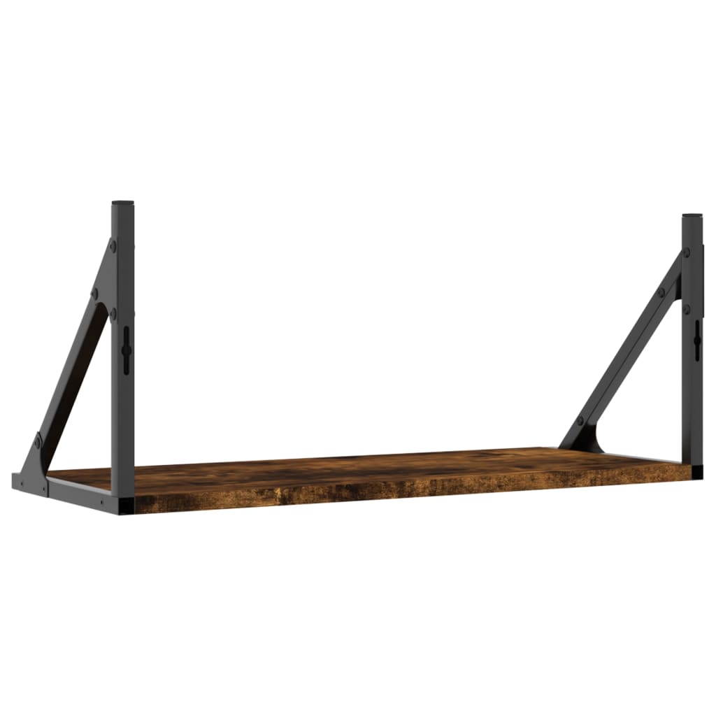 Étagères murales 2pcs chêne fumé 60x25x25,5cm bois d'ingénierie