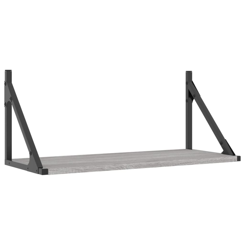 Étagères murales 2pcs sonoma gris 60x25x25,5 cm bois ingénierie