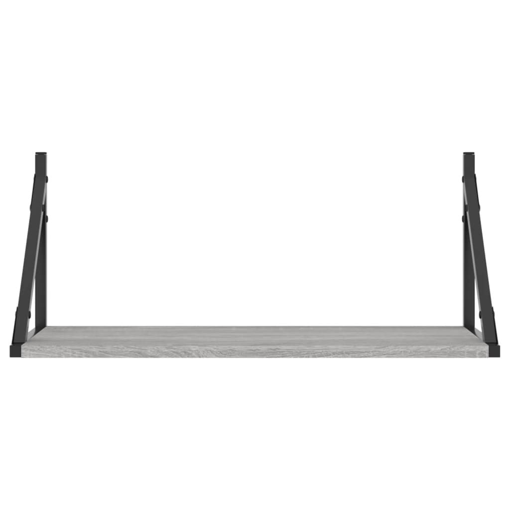 Étagères murales 2pcs sonoma gris 60x25x25,5 cm bois ingénierie