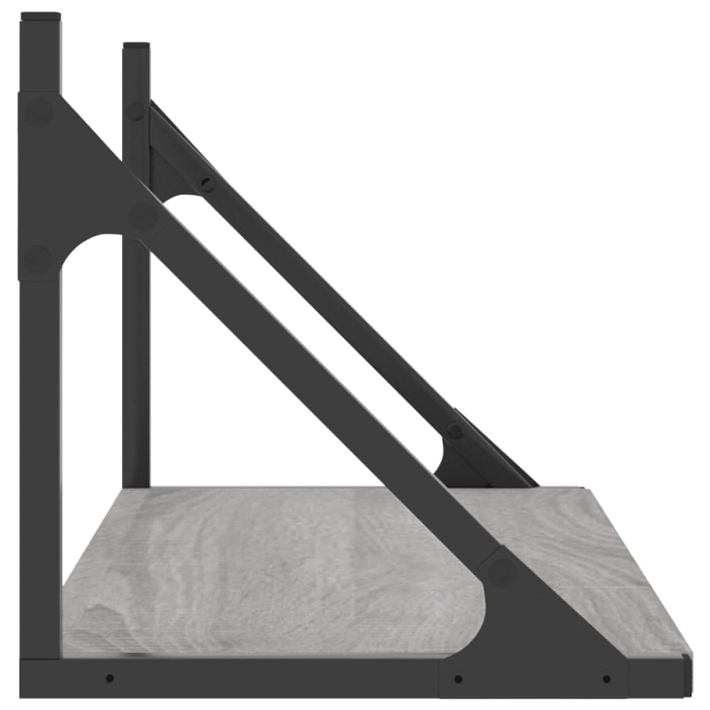 Étagères murales 2pcs sonoma gris 60x25x25,5 cm bois ingénierie