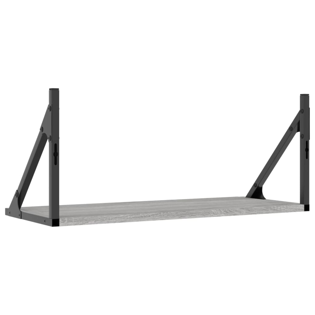 Étagères murales 2pcs sonoma gris 60x25x25,5 cm bois ingénierie