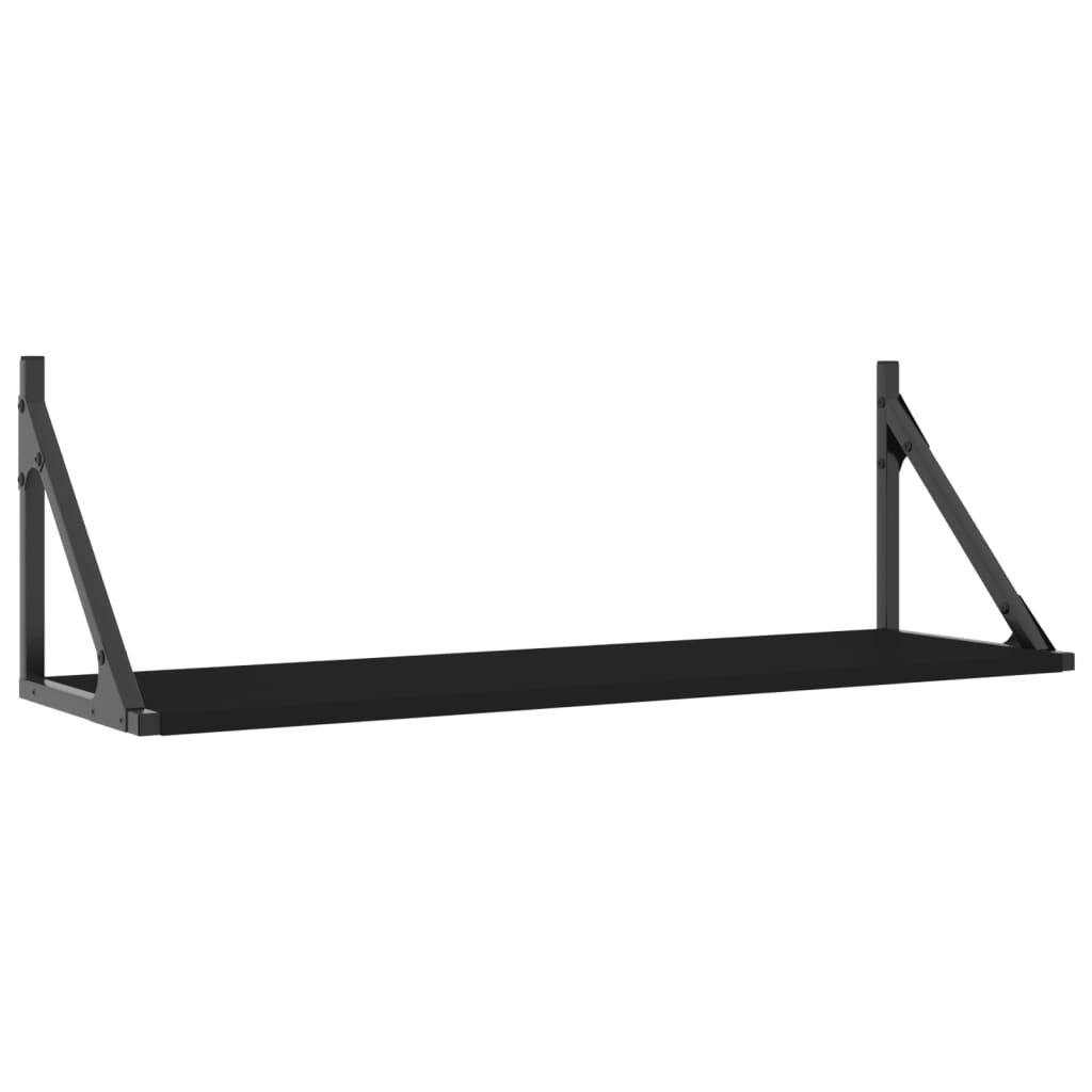 Étagères murales 2 pcs noir 80x25x25,5 cm bois d'ingénierie