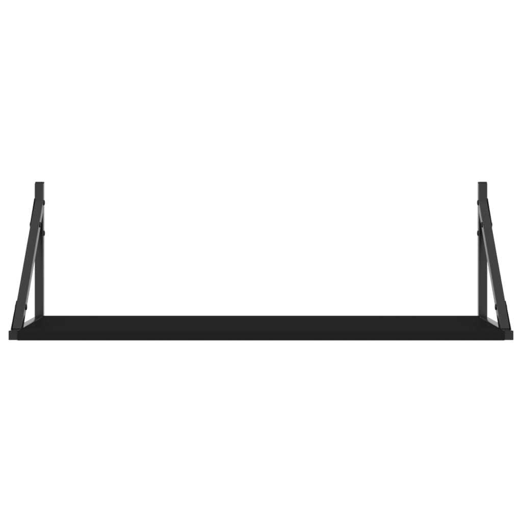 Étagères murales 2 pcs noir 80x25x25,5 cm bois d'ingénierie