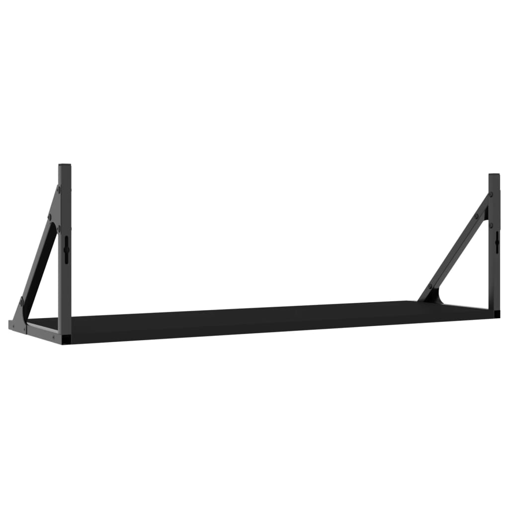 Étagères murales 2 pcs noir 80x25x25,5 cm bois d'ingénierie