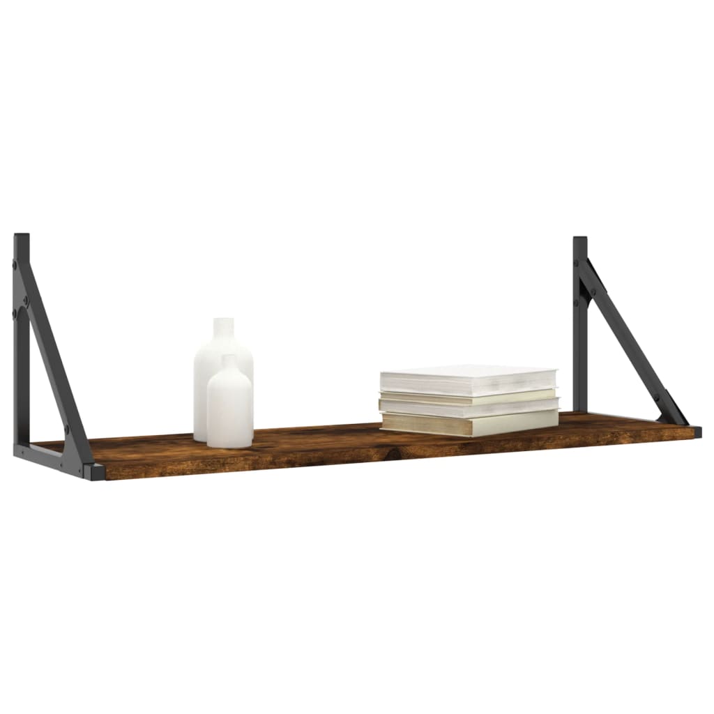 Étagères murales 2pcs chêne fumé 80x25x25,5cm bois d'ingénierie
