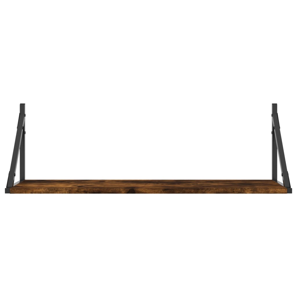 Étagères murales 2pcs chêne fumé 80x25x25,5cm bois d'ingénierie