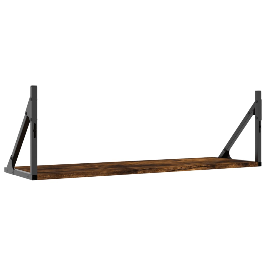 Étagères murales 2pcs chêne fumé 80x25x25,5cm bois d'ingénierie