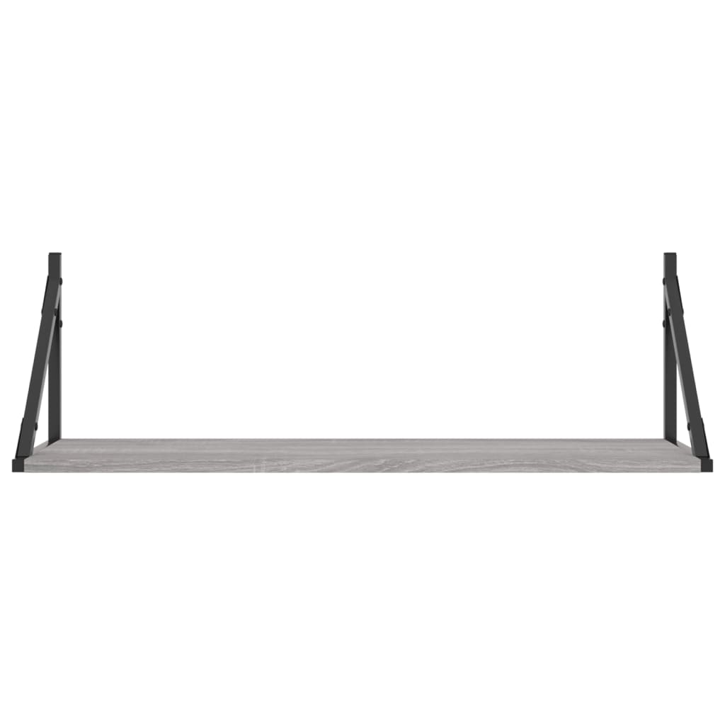 Étagères murales 2pcs sonoma gris 80x25x25,5 cm bois ingénierie