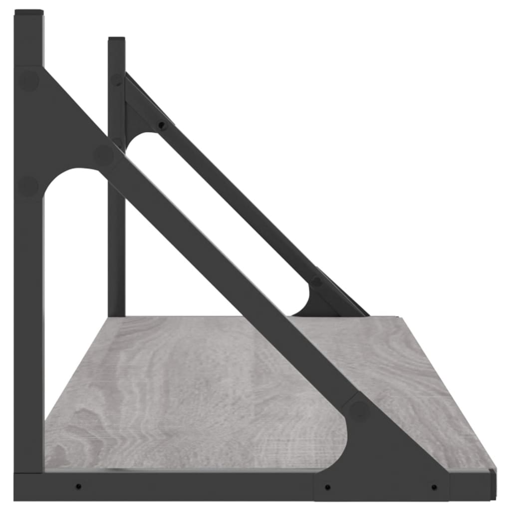 Étagères murales 2pcs sonoma gris 80x25x25,5 cm bois ingénierie