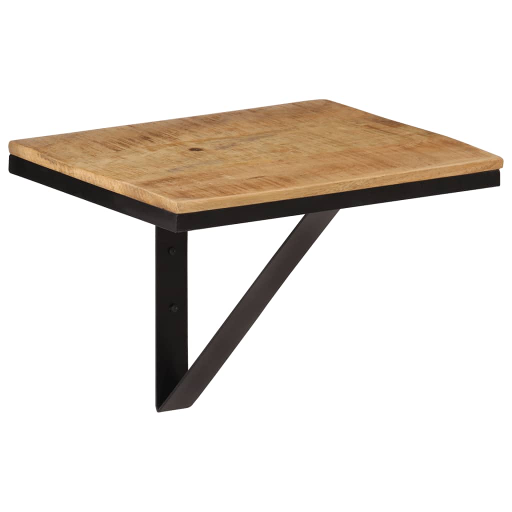 Étagère murale 40x30x32 cm bois massif de manguier et fer