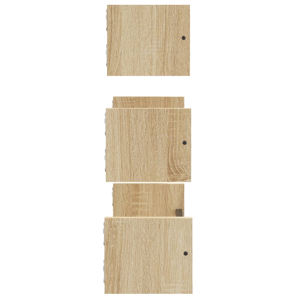 Ensemble d'étagères murales avec barres 3 pcs chêne sonoma