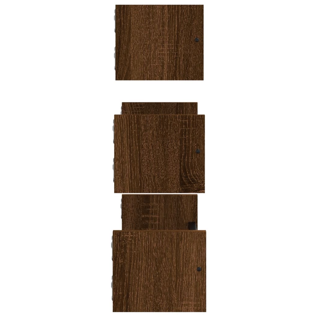 Ensemble d'étagères murales avec barres 3 pcs chêne marron