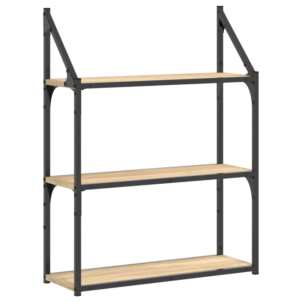 Étagère murale 3 niveaux chêne sonoma 60x21x78,5 cm